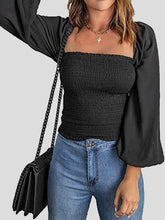Square Neck Long Sleeves Slim Blouse Sai Feel